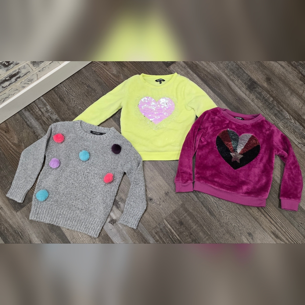 3 X Girls Sweaters Excellwnt Condition